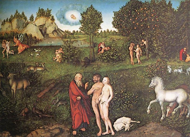 CRANACH, Lucas the Elder The Paradise dfg china oil painting image